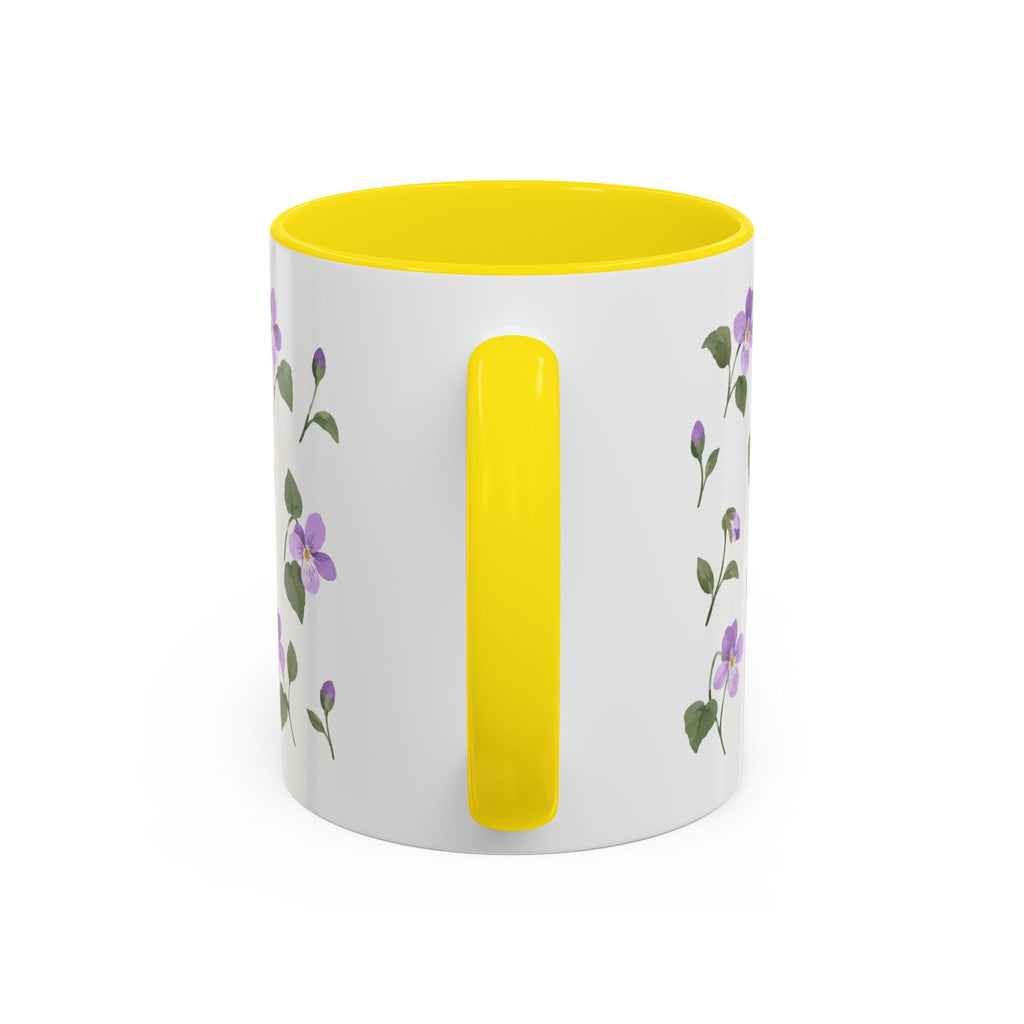 New Jersey Violet Mug, State Flower Floral Coffee Cup, 11oz Botanical Gift
