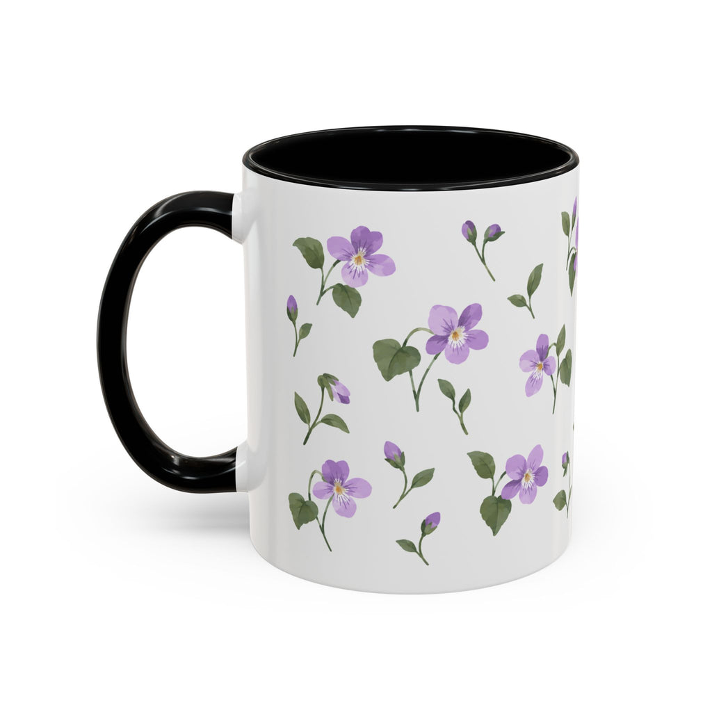 New Jersey Violet Mug, State Flower Floral Coffee Cup, 11oz Botanical Gift