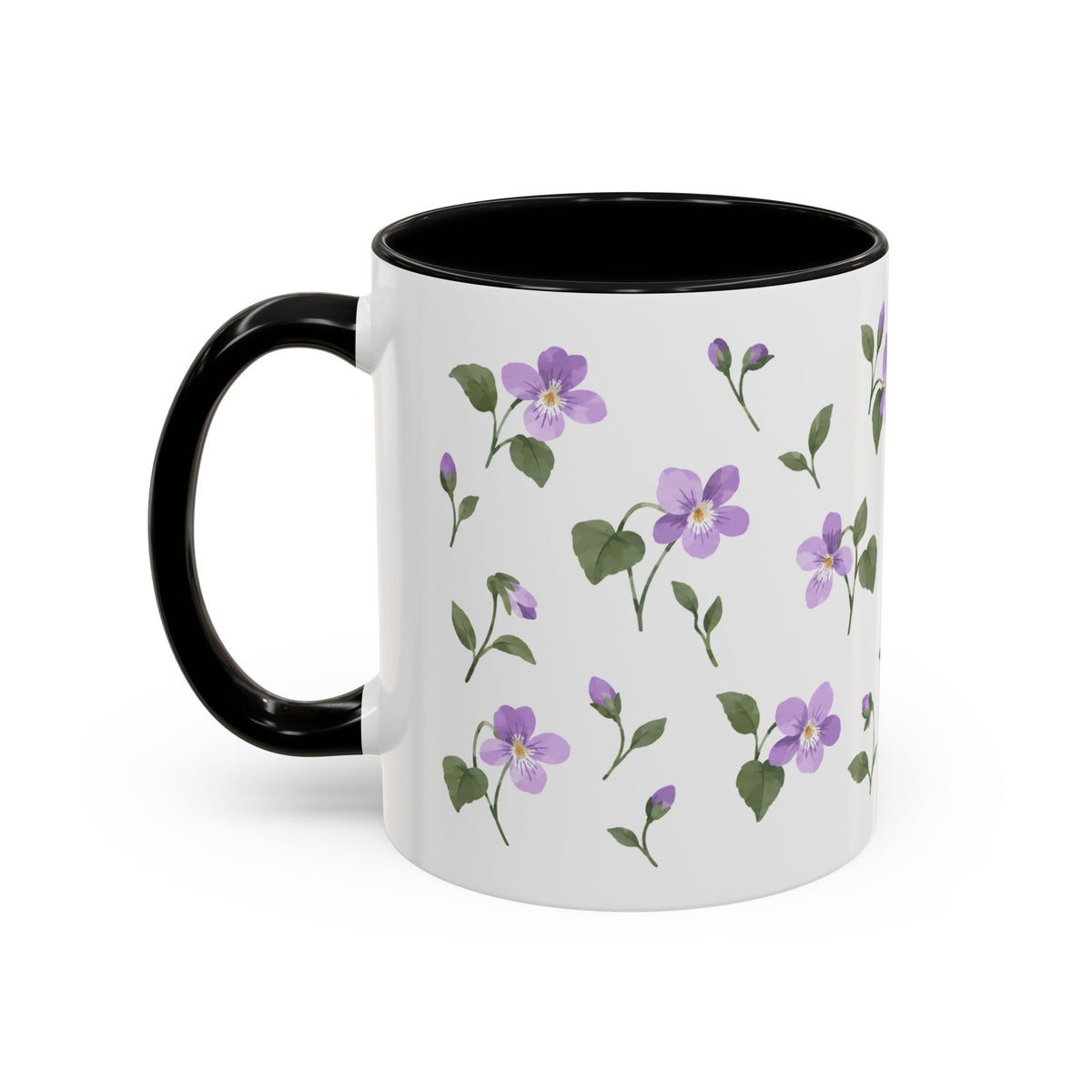 New Jersey Violet Mug, State Flower Floral Coffee Cup, 11oz Botanical Gift