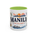 Manila Coffee Mug | Philippines Souvenir Travel Gift | Accent Color Ceramic 11oz 15oz