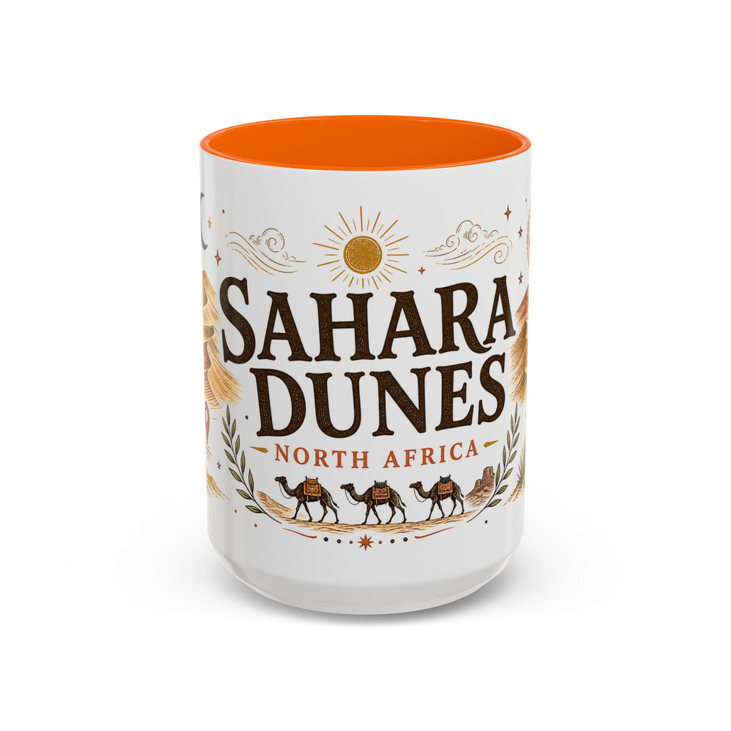 Sahara Dunes Coffee Mug | Travel Destination Souvenir Gift | Accent Color Ceramic 11oz 15oz