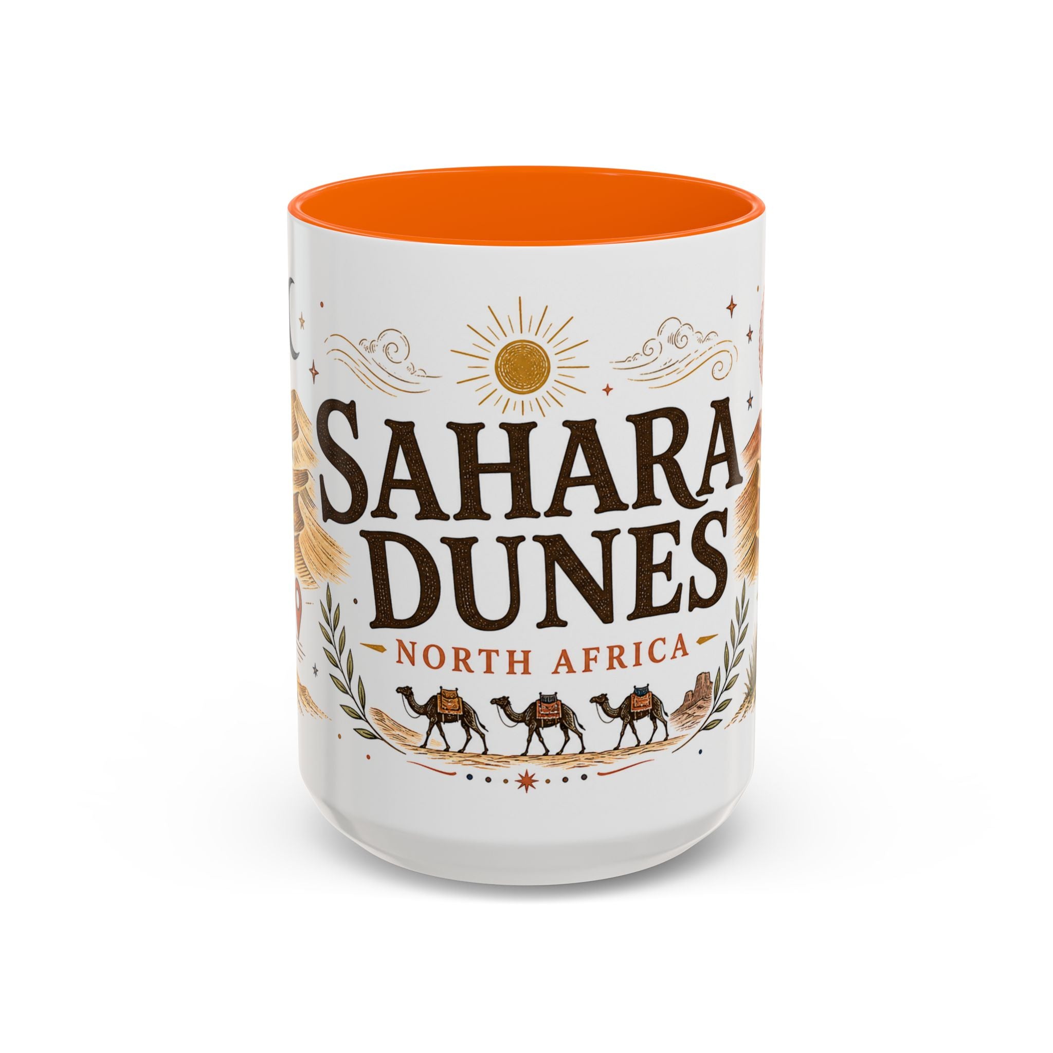Sahara Dunes Coffee Mug | Travel Destination Souvenir Gift | Accent Color Ceramic 11oz 15oz
