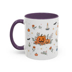 Black Cat Halloween Mug | Pumpkin Moon Watercolor Gift | Spooky Accent Cup 11oz 15oz