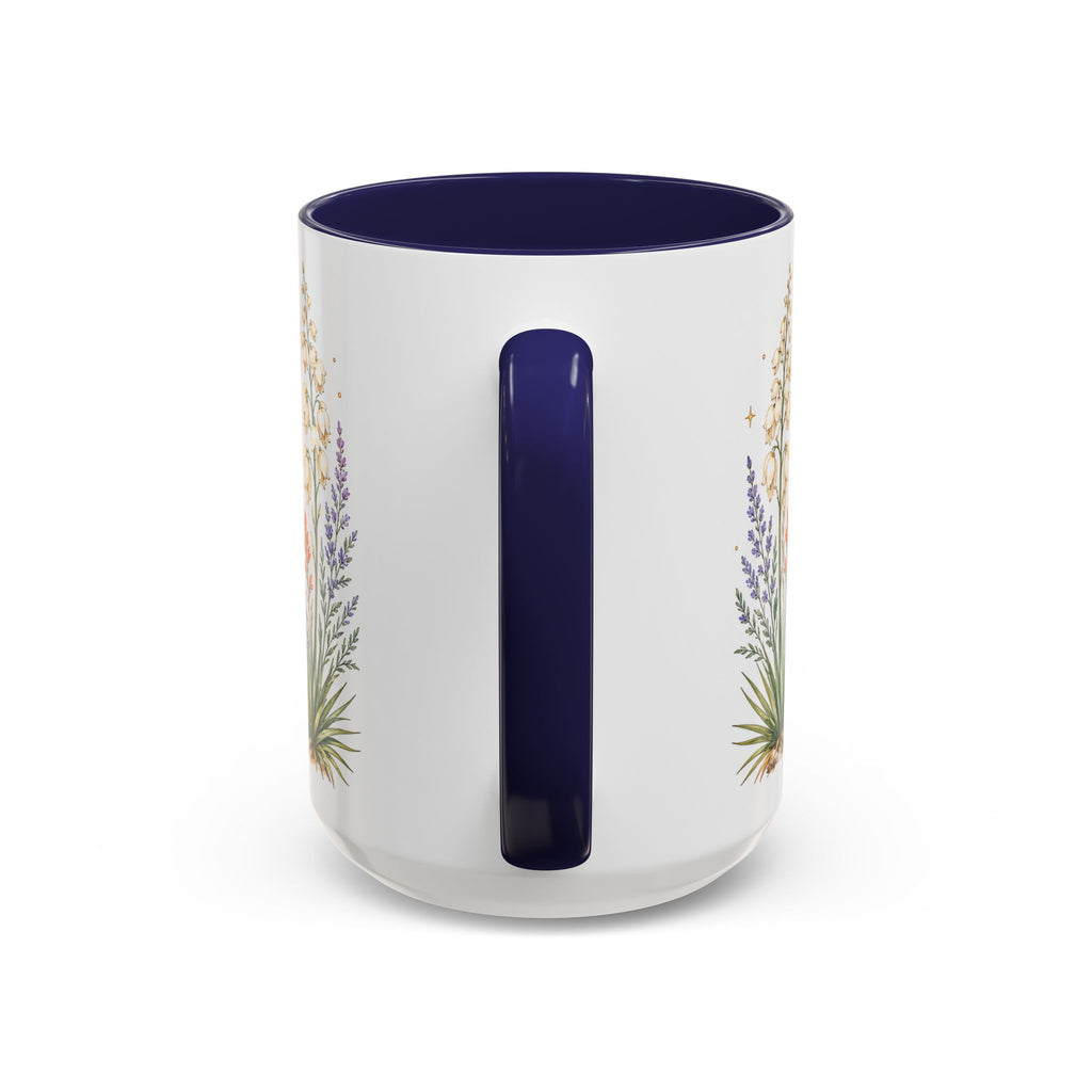 New Mexico State Map Mug | Desert Scenery, Yucca Flower Accent Coffee Cup
