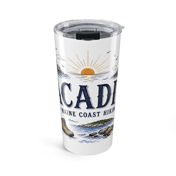 Acadia National Park 20oz Tumbler | Maine Coast Hiking Gift | Insulated Stainless Steel Travel Cup
