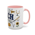 Coach Best Dad On The Field Coffee Mug | Father's Day Gift for Dad | Accent Color Ceramic 11oz 15oz