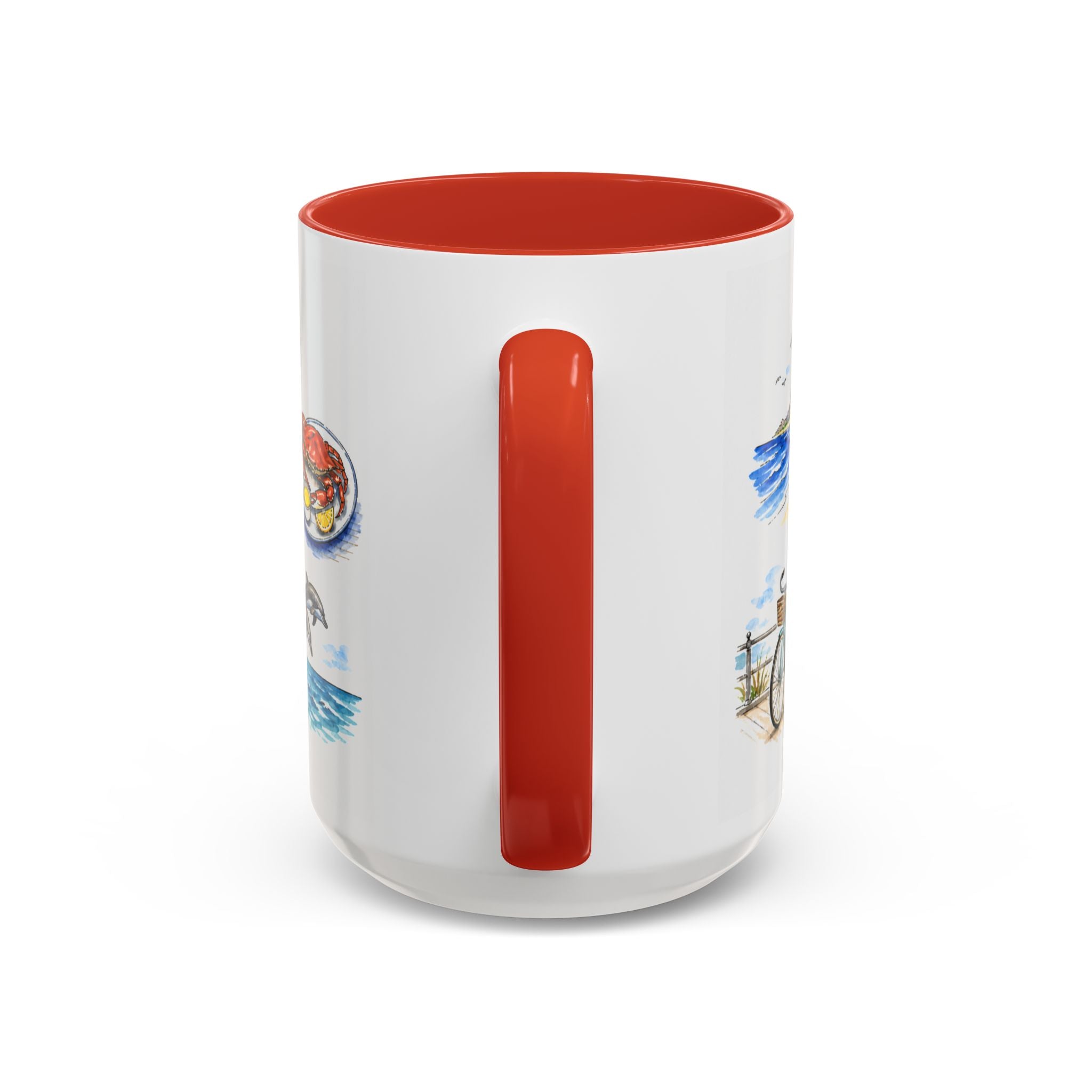 Virginia Beach Illustrated Travel Mug | City Souvenir Accent Coffee Mug | 11oz 15oz Ceramic Cup