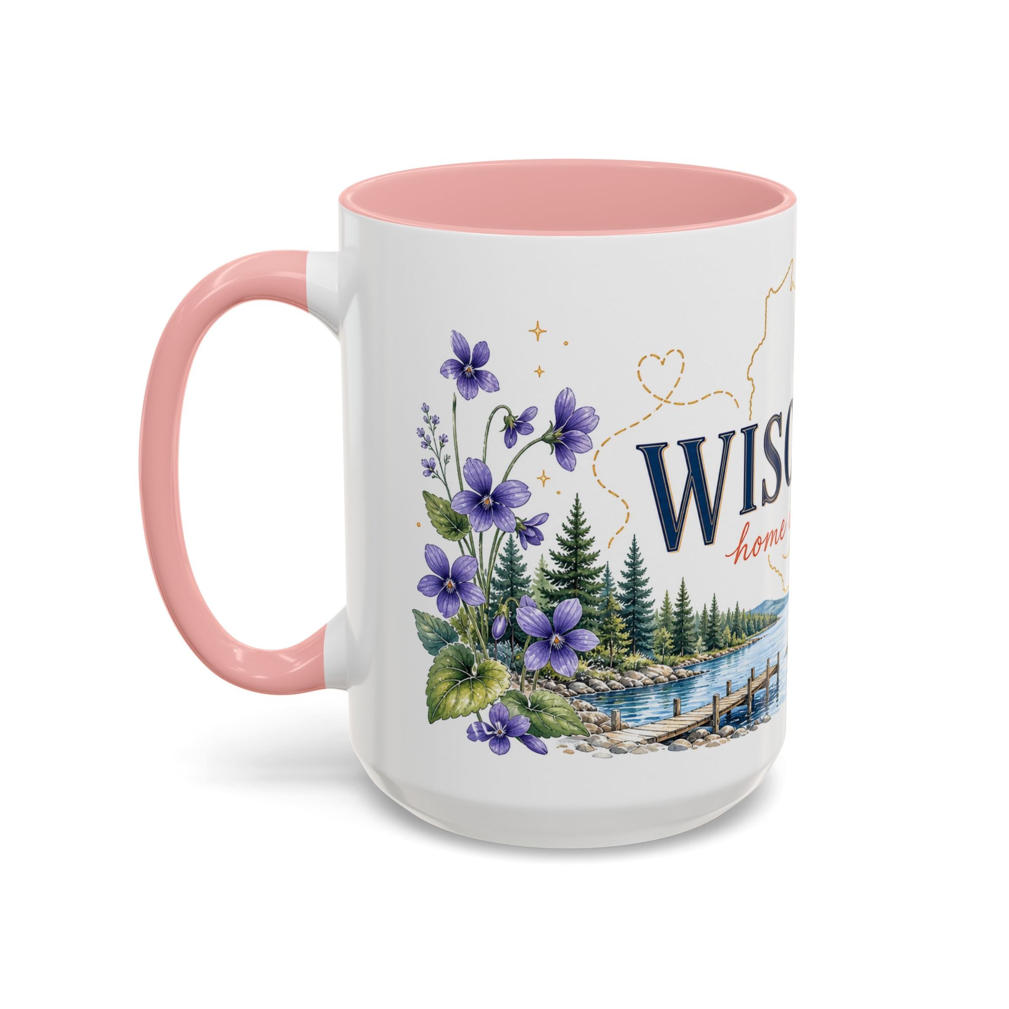 Wisconsin Home State Mug | Moving Away Gift | Long Distance Friendship Coffee Cup | 11oz 15oz Accent Mug