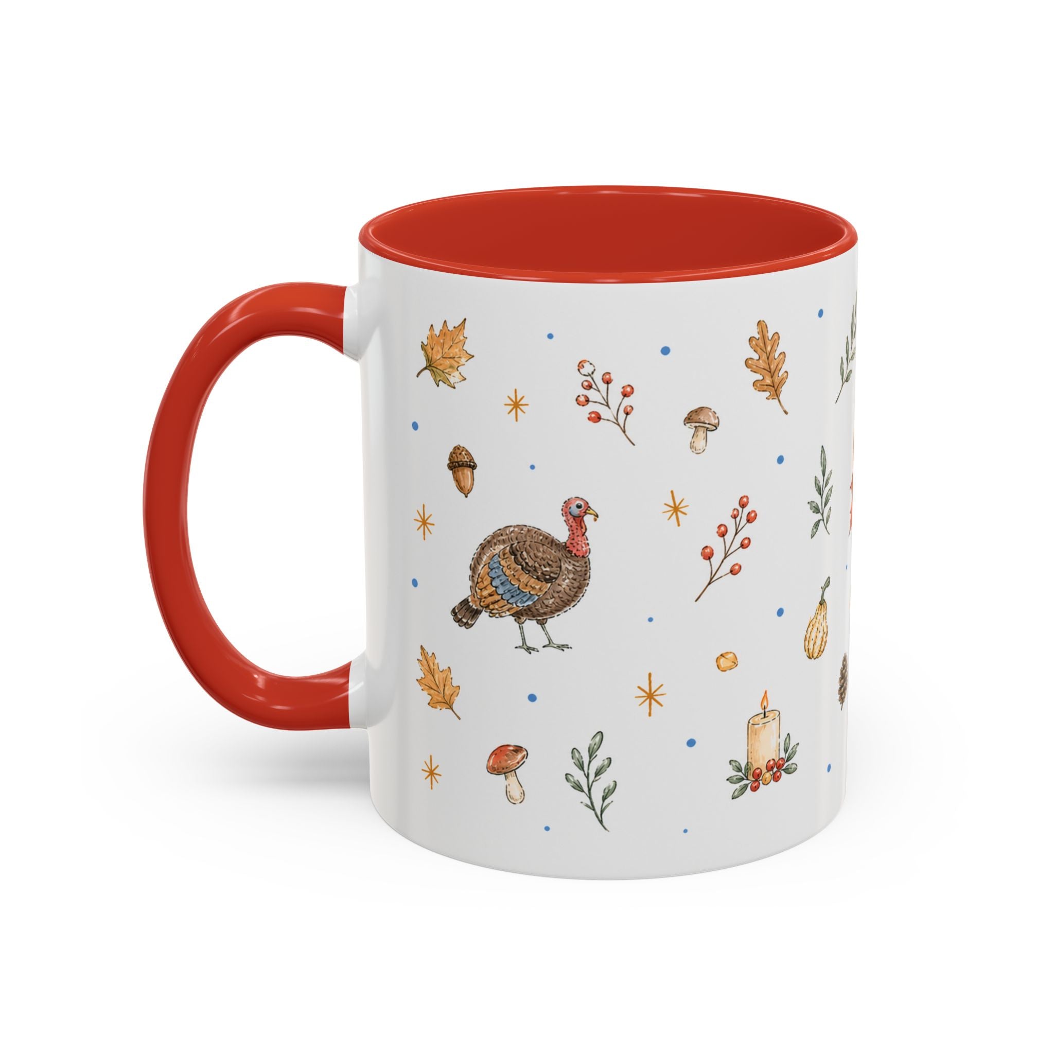 Thanksgiving Turkey Mug | Friendly Woodland Watercolor Gift | Autumn Accent Cup 11oz 15oz