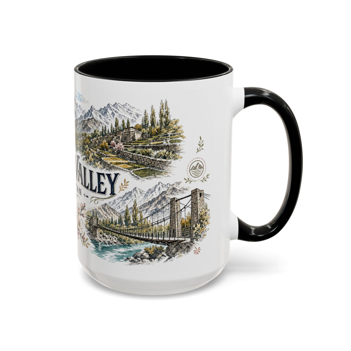 Hunza Valley Mug, Pakistan Travel Souvenir, Bucket List Gift, Accent Ceramic Coffee Mug 11oz 15oz