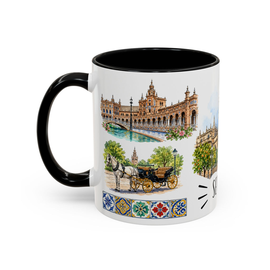 Seville Illustrated Travel Mug | City Souvenir Accent Coffee Mug | 11oz 15oz Ceramic Cup