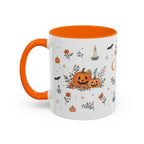 Black Cat Halloween Mug | Pumpkin Moon Watercolor Gift | Spooky Accent Cup 11oz 15oz