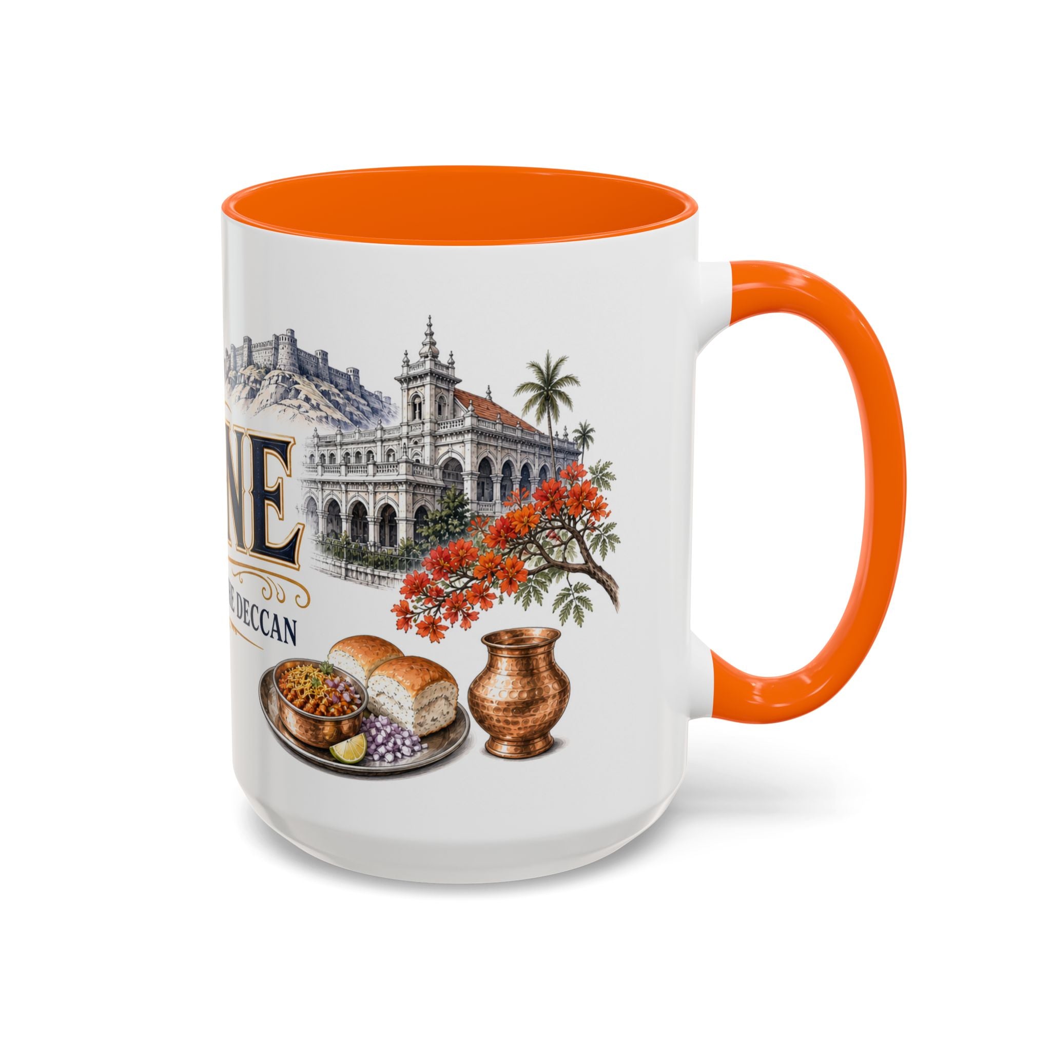 Pune Coffee Mug | India Travel Souvenir | Vintage Illustrated City Gift | 11 oz 15 oz Accent Mug