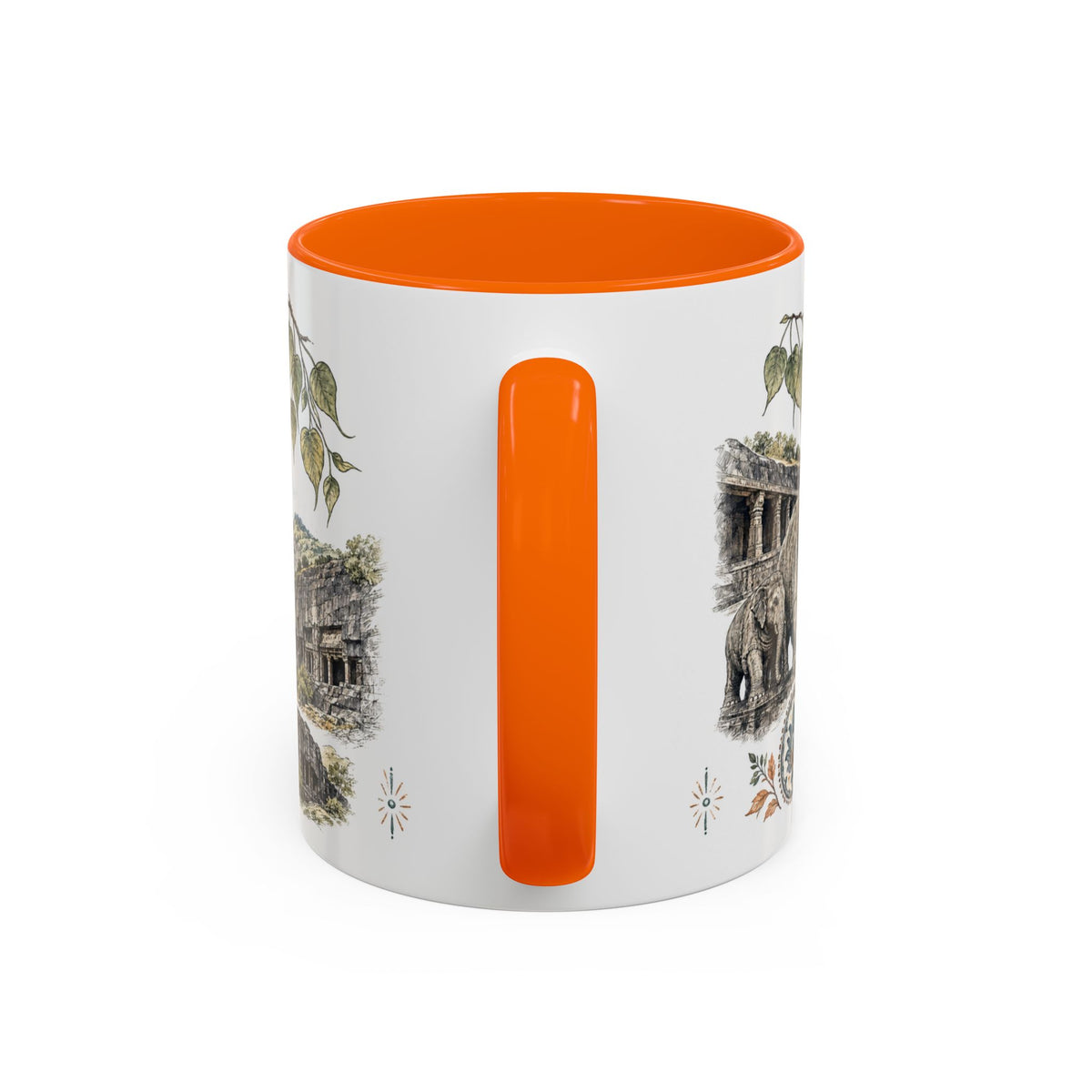 Ellora Caves Mug, India Travel Souvenir, Bucket List Gift, Accent Ceramic Coffee Mug 11oz 15oz