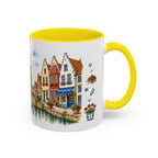 Bruges Illustrated Travel Mug | Belgium Souvenir Accent Coffee Mug | 11oz 15oz Ceramic Cup