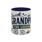 Grandpa The Legend Coffee Mug | Gift From Grandkids | Accent Color Ceramic 11oz 15oz