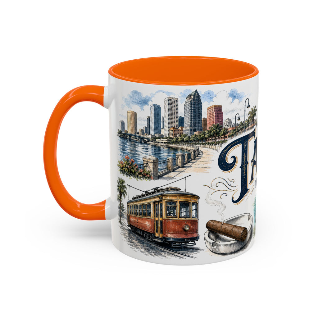 Tampa Coffee Mug | United States Travel Souvenir | Vintage Illustrated City Gift | 11 oz 15 oz Accent Mug