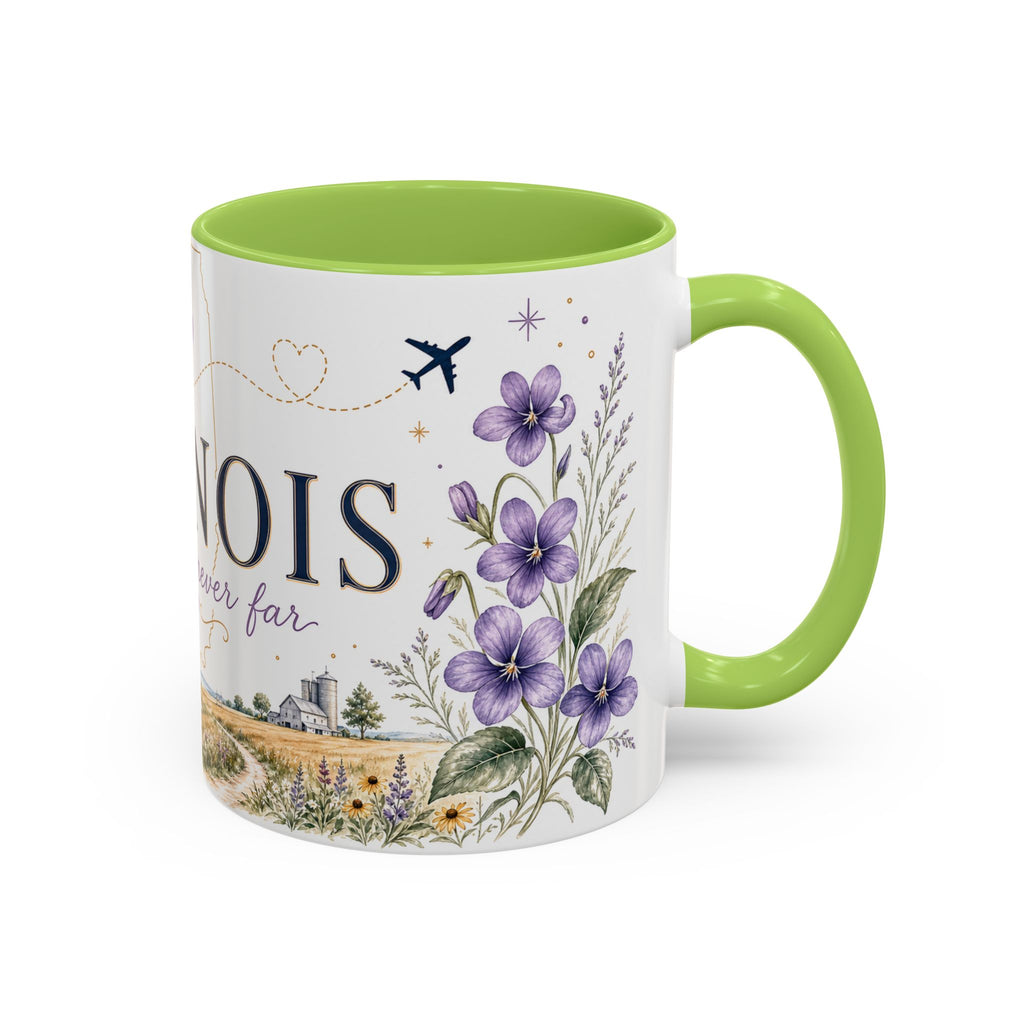 Illinois State Map Mug | Botanical Travel Sketch, Moving Away Gift (11oz 15oz)