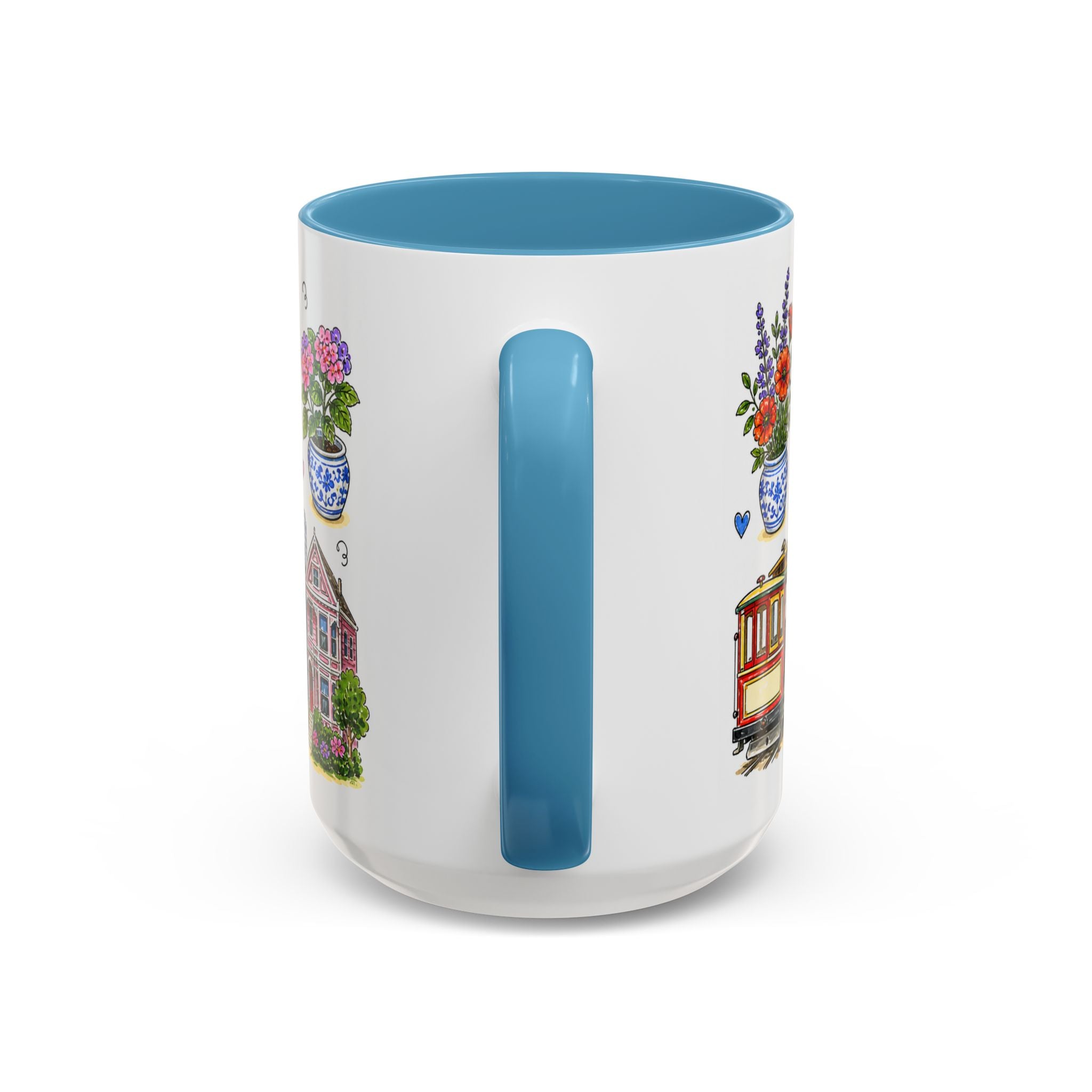 San Francisco Illustrated Travel Mug | City Souvenir Accent Coffee Mug | 11oz 15oz Ceramic Cup