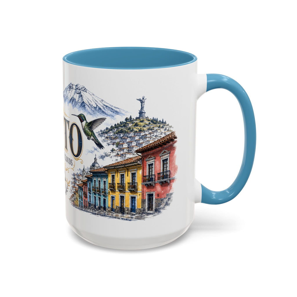 Quito Coffee Mug | Ecuador Travel Souvenir | Vintage Illustrated City Gift | 11 oz 15 oz Accent Mug
