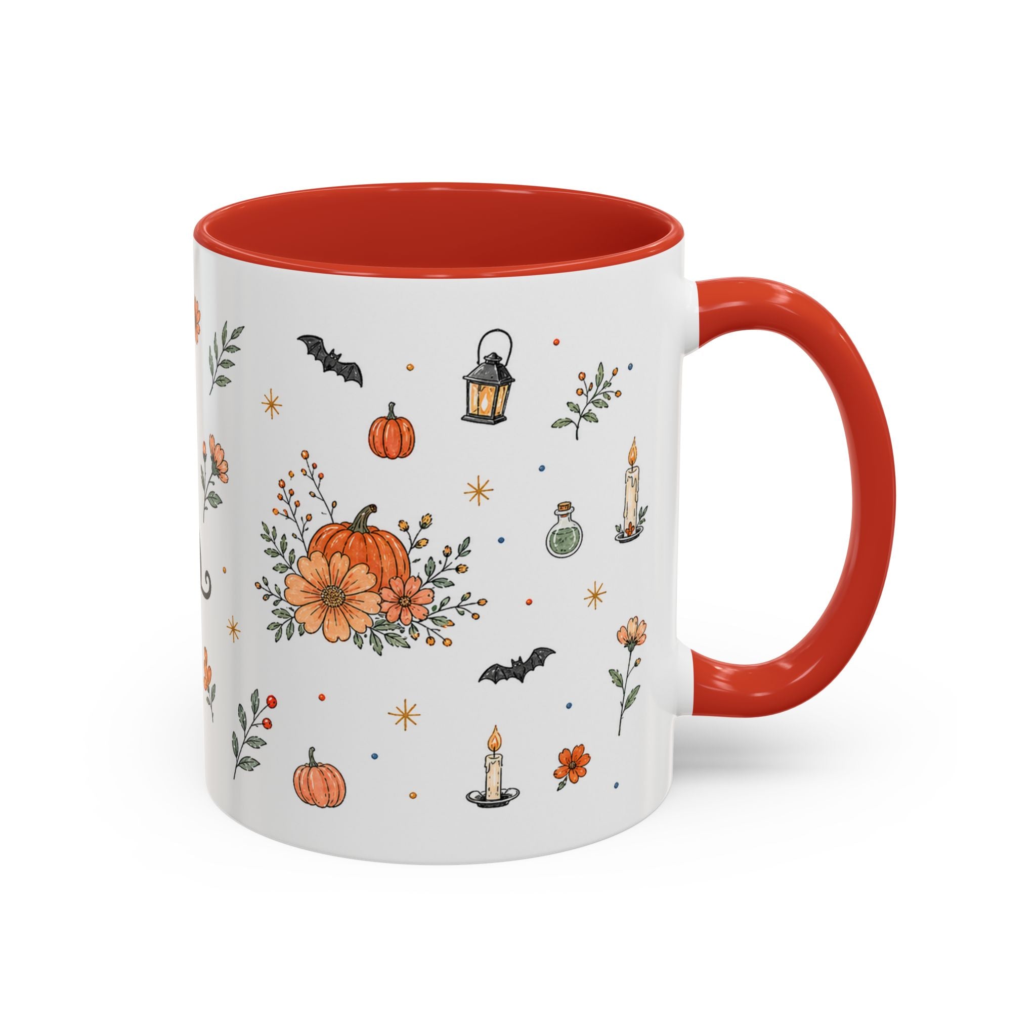 Black Cat Halloween Mug | Pumpkin Moon Watercolor Gift | Spooky Accent Cup 11oz 15oz