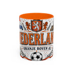 Netherlands Soccer Coffee Mug | World Cup Fan Gift | Accent Color Ceramic 11oz 15oz Match Day Cup