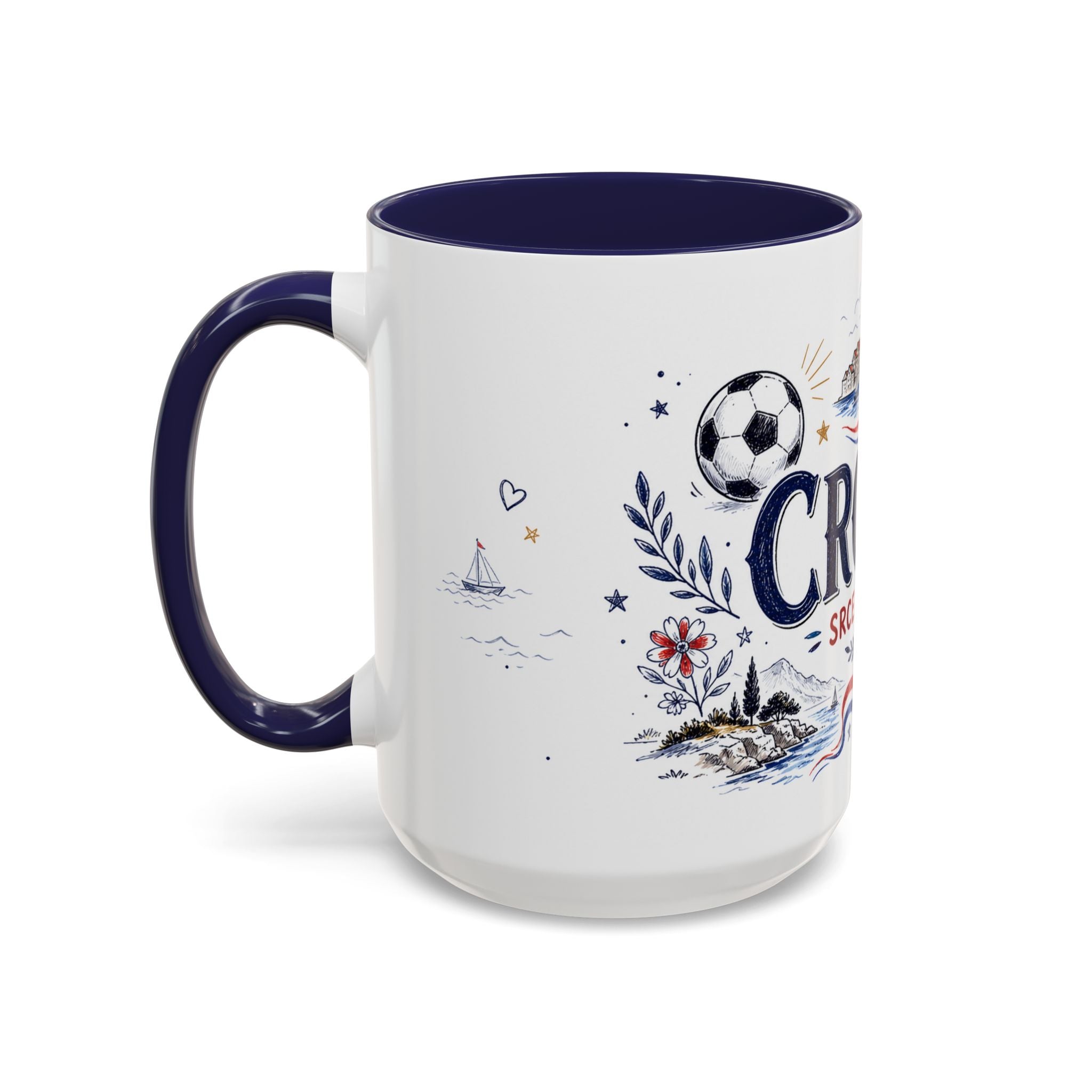 Croatia Soccer Coffee Mug | World Cup Fan Gift | Accent Color Ceramic 11oz 15oz Match Day Cup