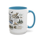 Rocky Mountain Coffee Mug | National Park Hiking Camping Gift | Accent Color Ceramic 11oz 15oz