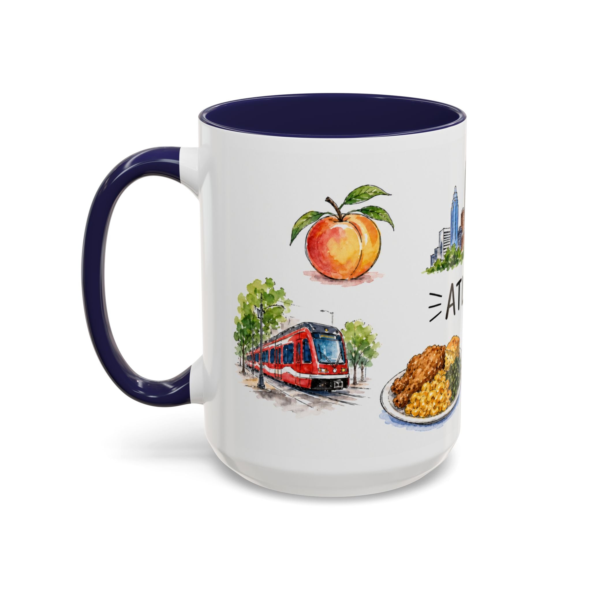 Atlanta Illustrated Travel Mug | City Souvenir Accent Coffee Mug | 11oz 15oz Ceramic Cup