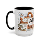 Arches Coffee Mug | National Park Hiking Utah Gift | Accent Color Ceramic 11oz 15oz