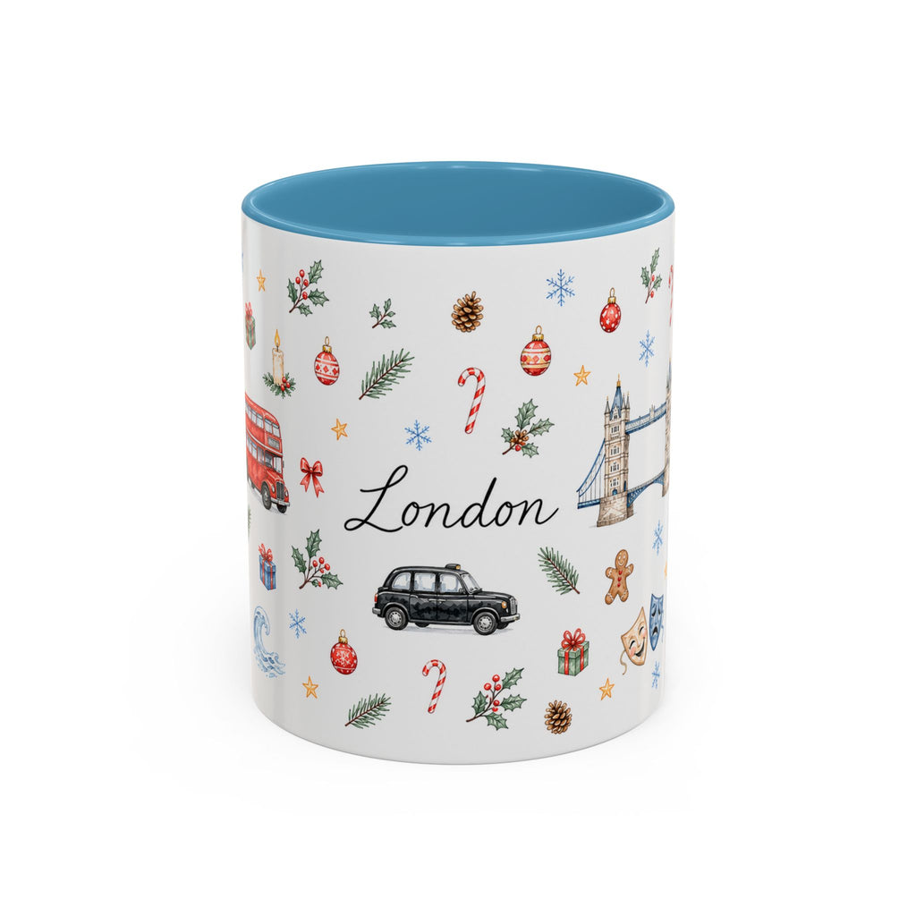 London Christmas Mug | Watercolor City Souvenir, Travel Memories, Ceramic Coffee Cup