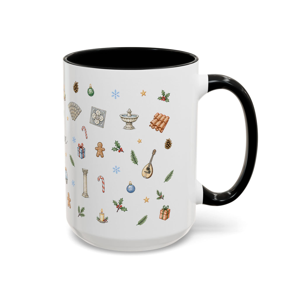 Rome Christmas Mug | Watercolor City Souvenir | Ceramic Coffee Cup