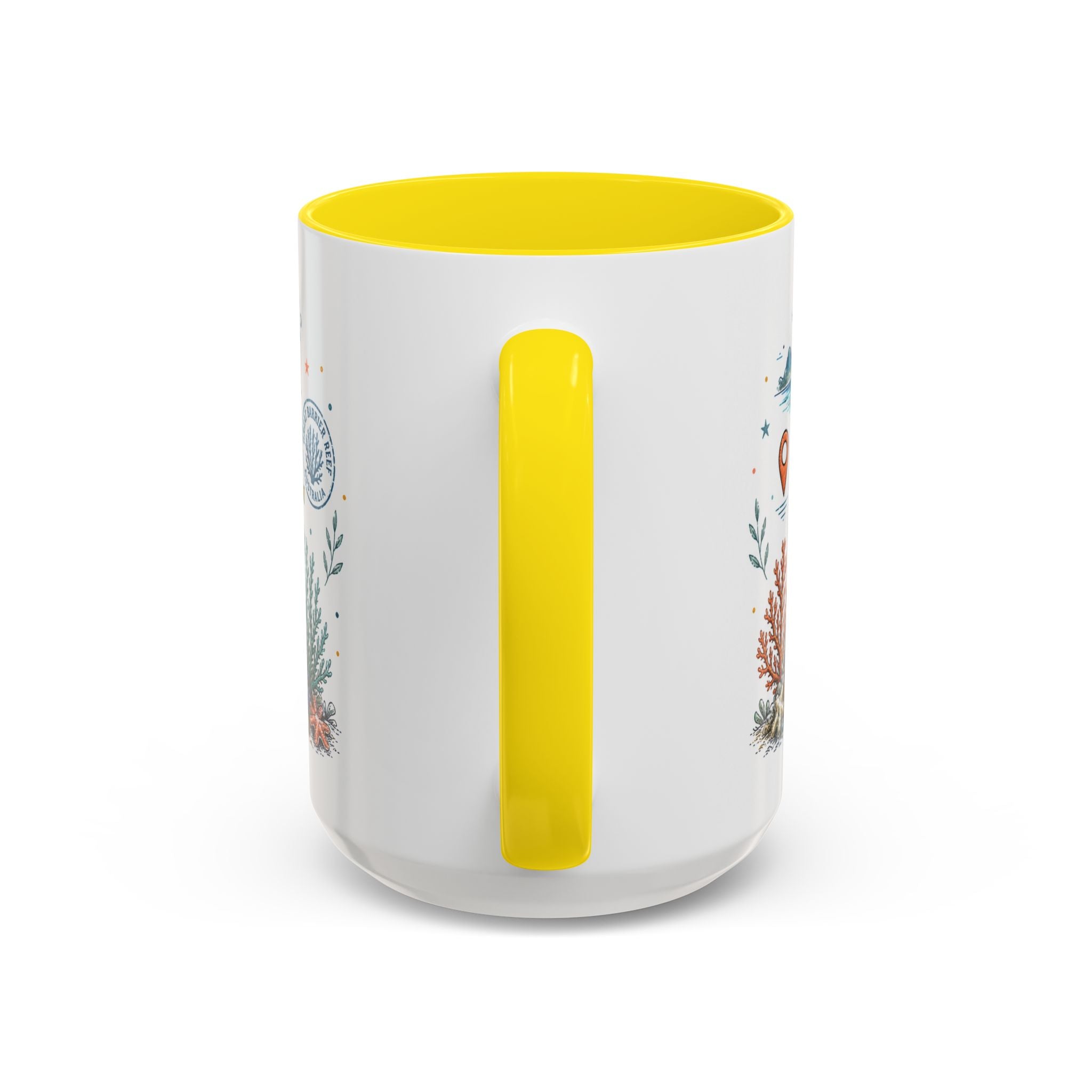 Great Barrier Reef Coffee Mug | Travel Destination Souvenir Gift | Accent Color Ceramic 11oz 15oz