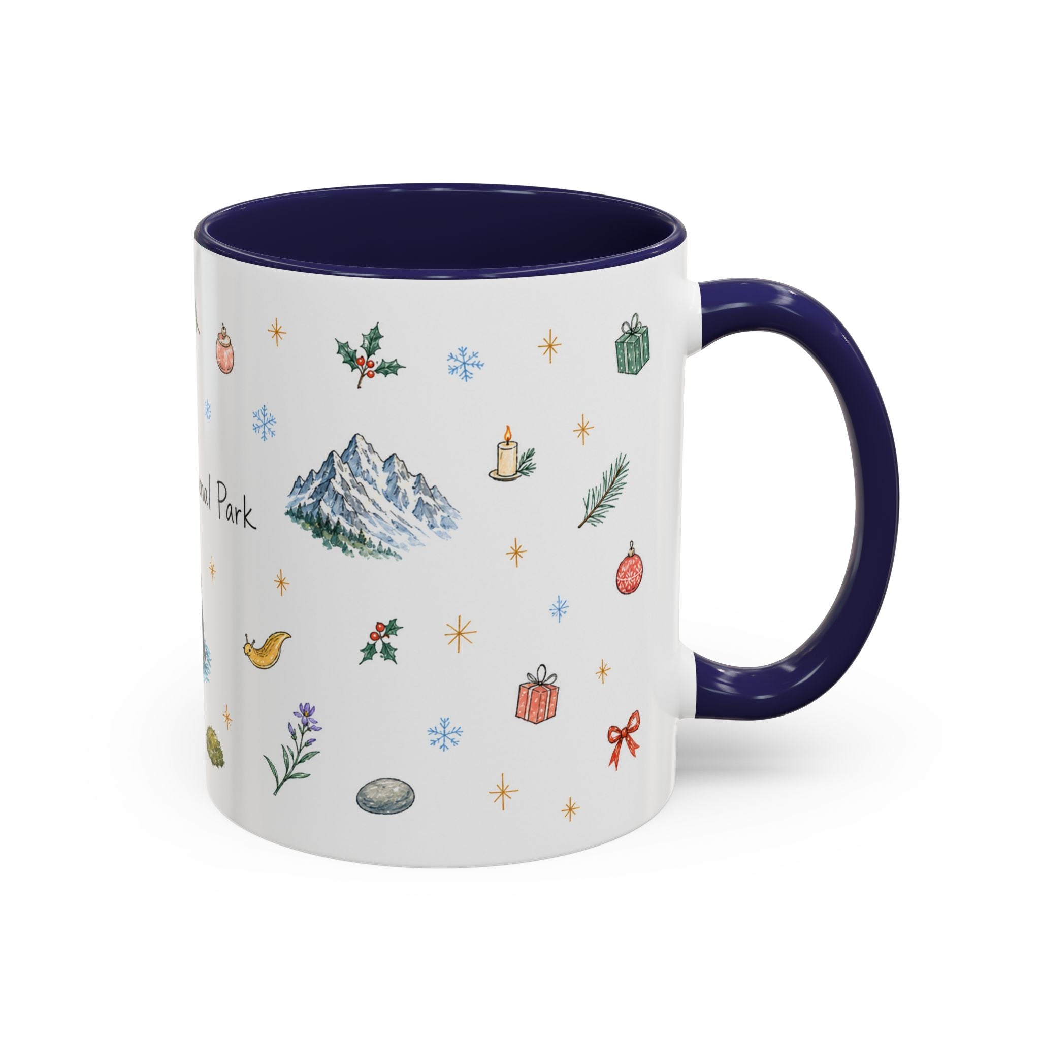Olympic National Park Christmas Mug | Watercolor Travel Souvenir | Holiday Gift | Accent Ceramic Coffee Cup 11oz 15oz