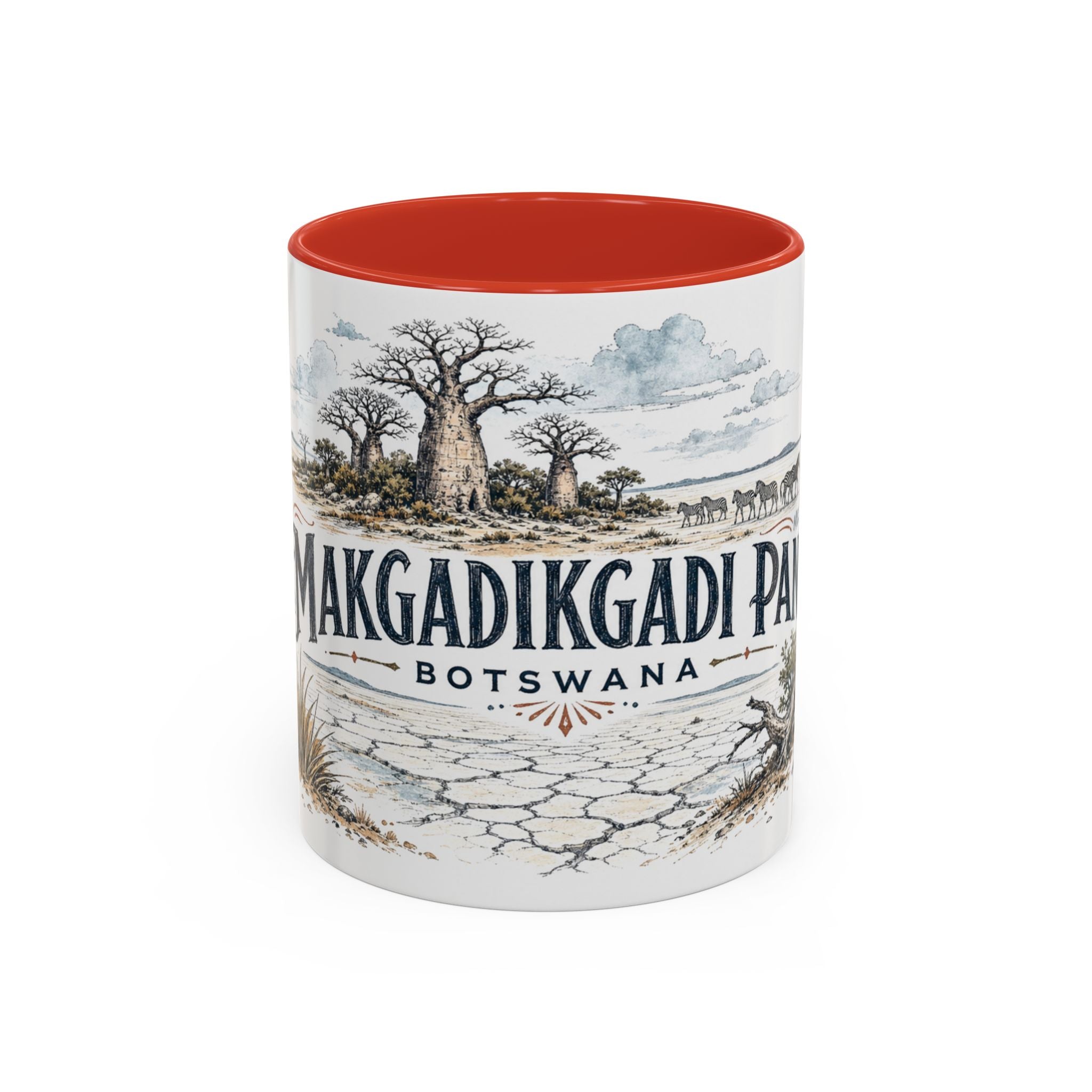 Makgadikgadi Pans Mug, Botswana Travel Souvenir, Bucket List Gift, Accent Ceramic Coffee Mug 11oz 15oz