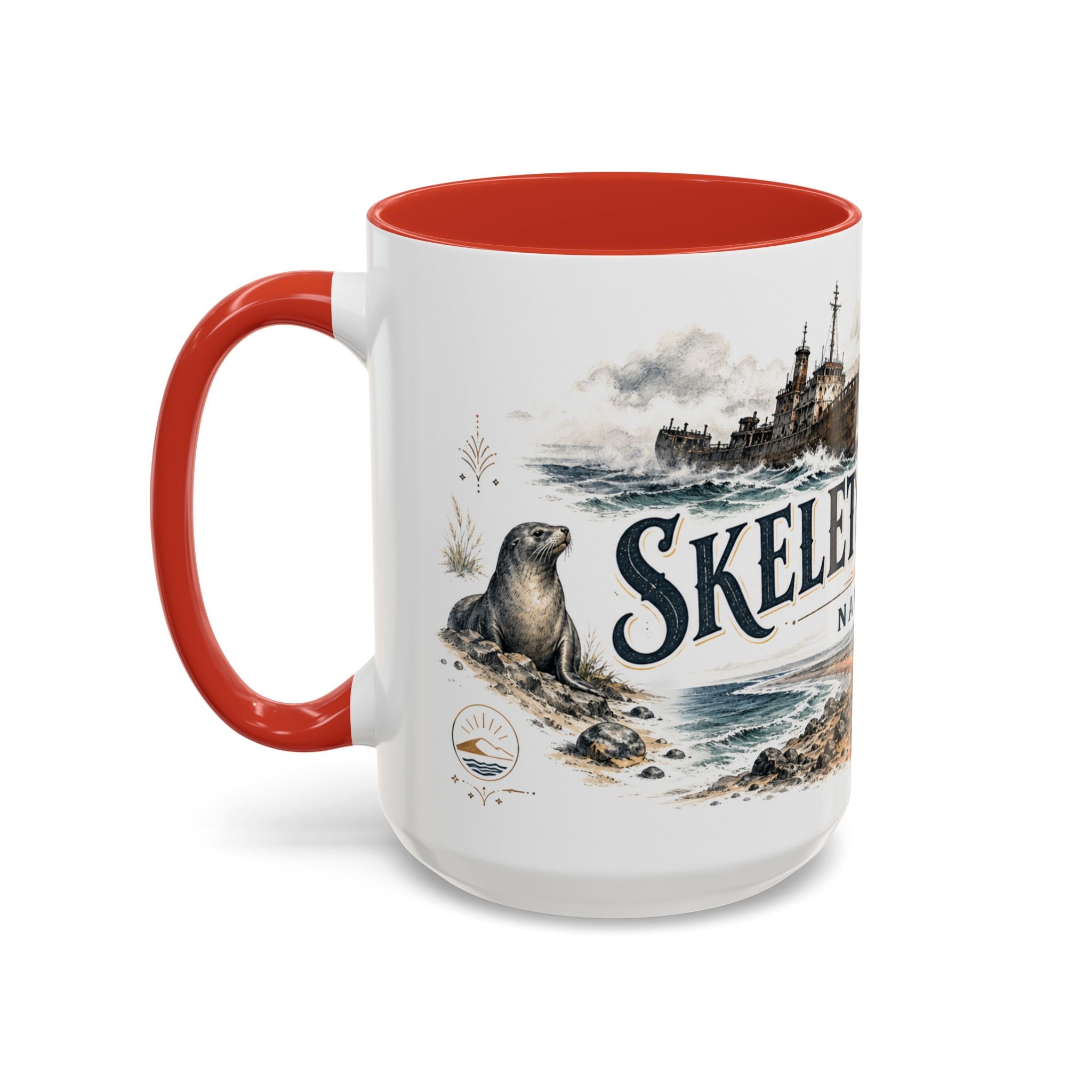 Skeleton Coast Mug, Namibia Travel Souvenir, Bucket List Gift, Accent Ceramic Coffee Mug 11oz 15oz
