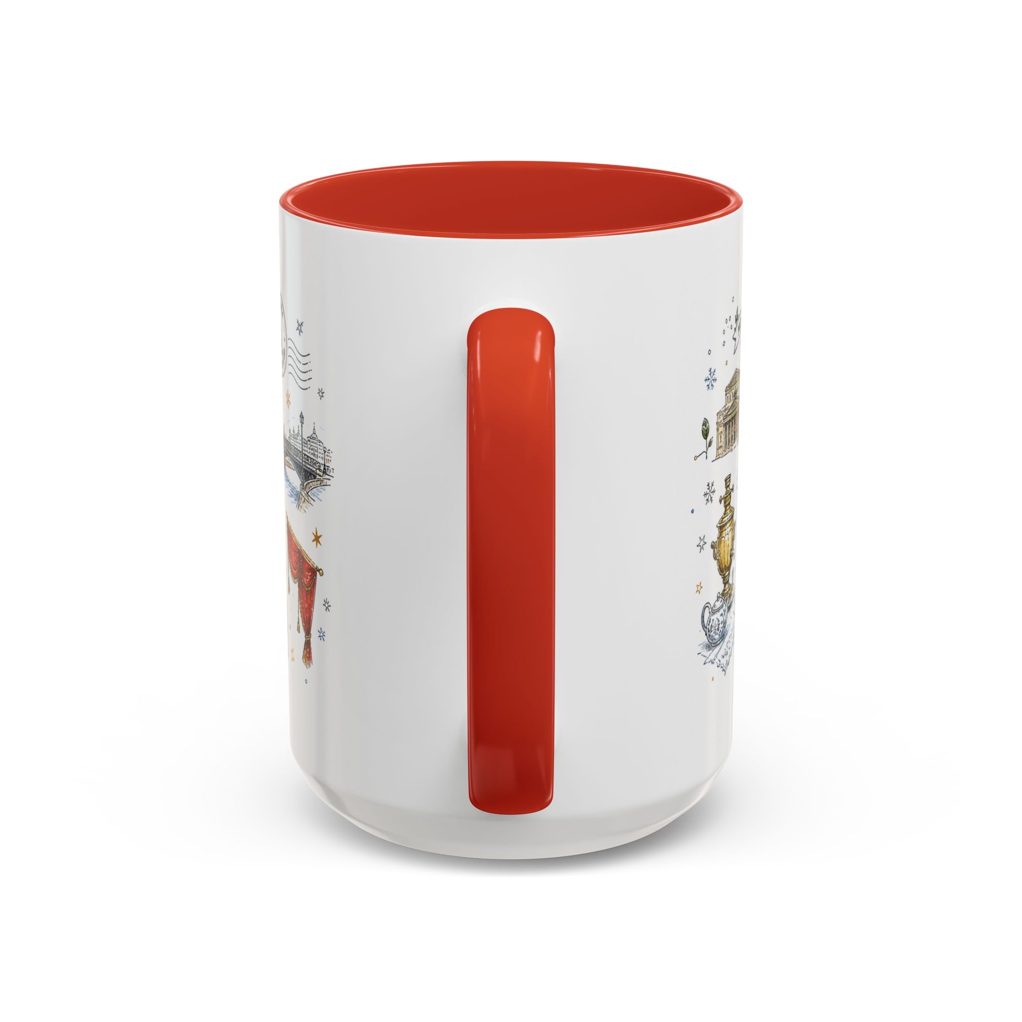 Moscow Coffee Mug | Russia Souvenir Travel Gift | Accent Color Ceramic 11oz 15oz