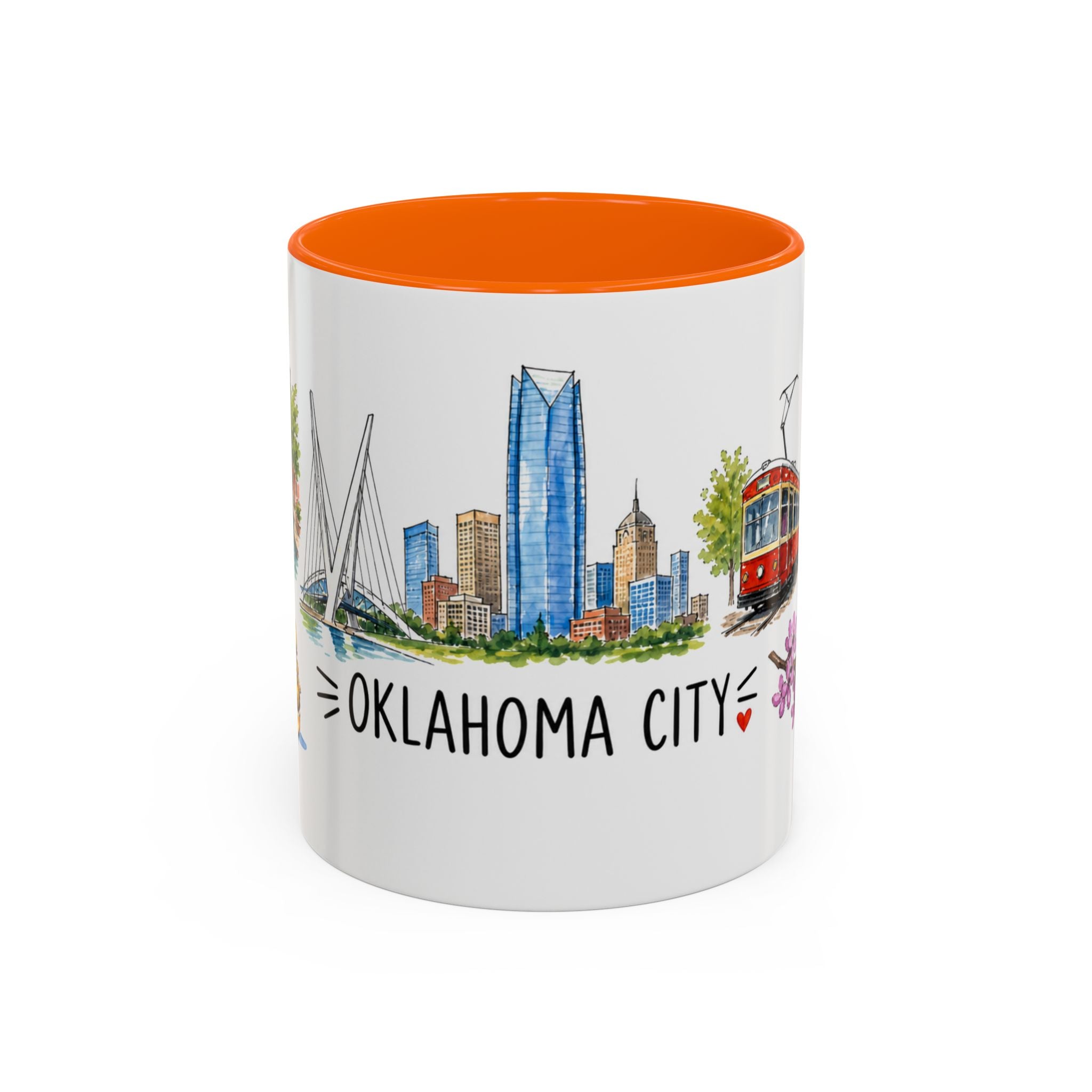 Oklahoma City Illustrated Travel Mug | City Souvenir Accent Coffee Mug | 11oz 15oz Ceramic Cup