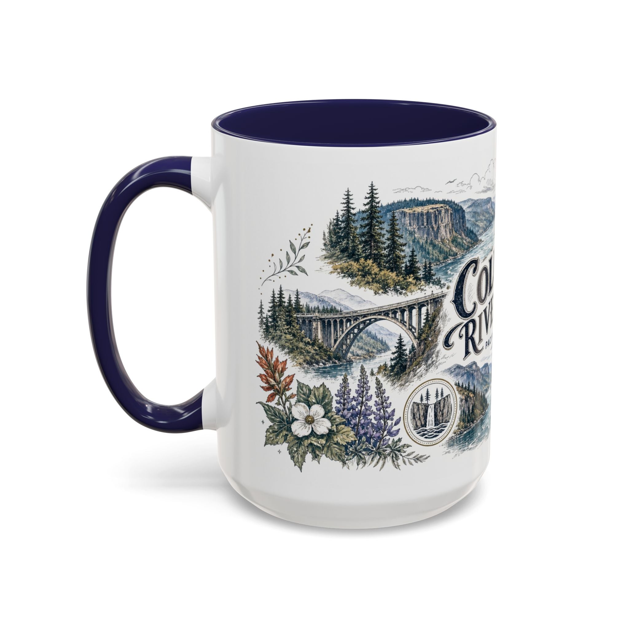 Columbia River Gorge Mug, Pacific Northwest Travel Souvenir, Bucket List Gift, Accent Ceramic Coffee Mug 11oz 15oz