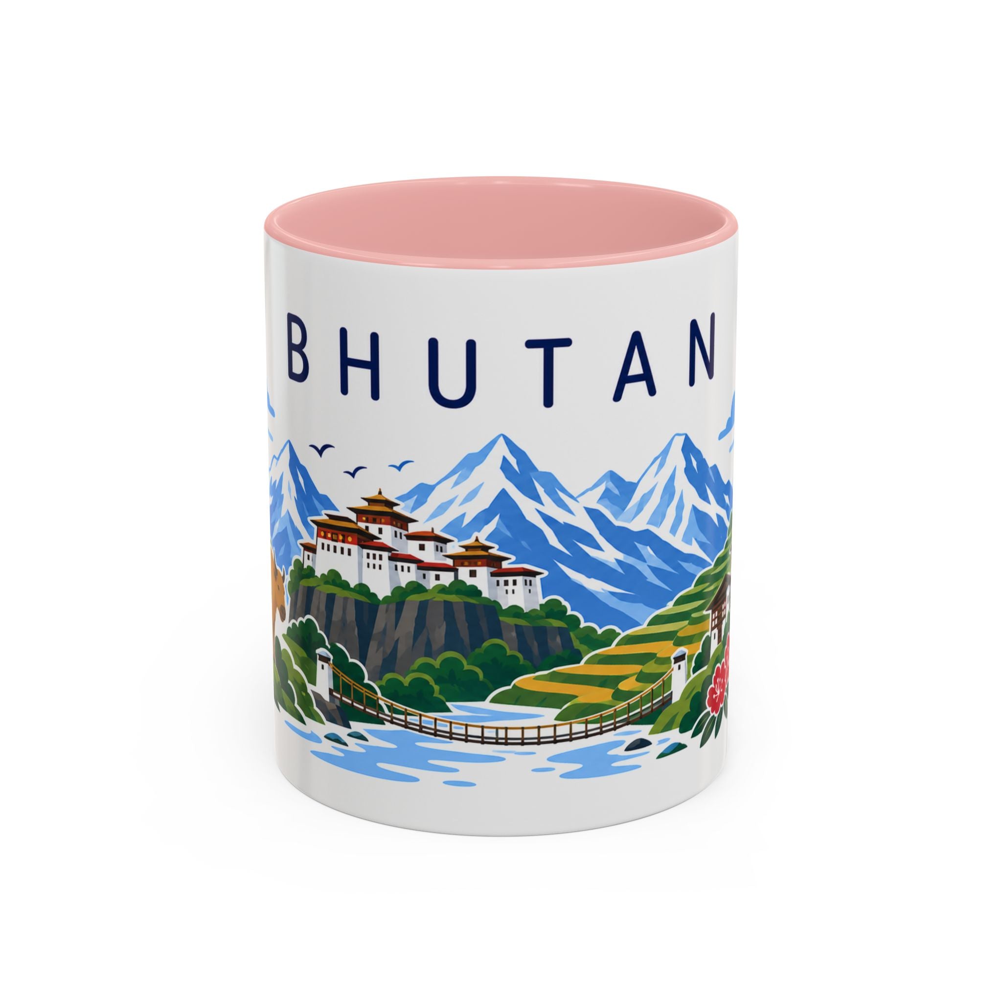 Bhutan Coffee Mug | Travel Souvenir Accent Mug | Country Gift Ceramic Cup 11oz 15oz