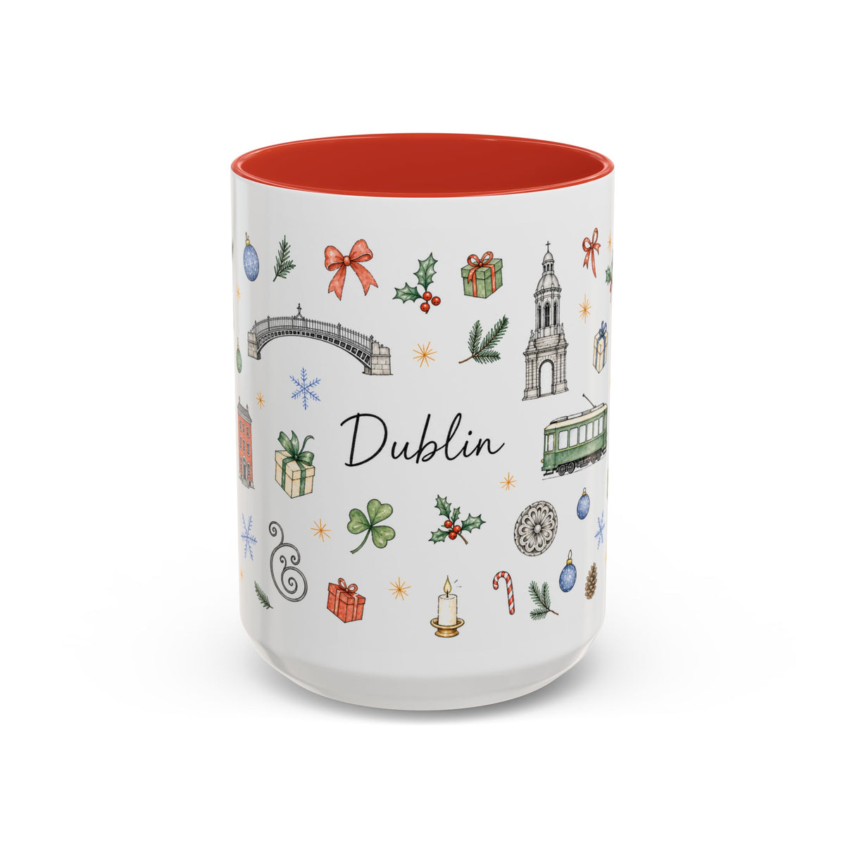 Dublin Christmas Mug | Watercolor City Souvenir, Holiday Travel Gift (11oz/15oz)