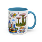 Singapore Illustrated Travel Mug | City Souvenir Accent Coffee Mug | 11oz 15oz Ceramic Cup