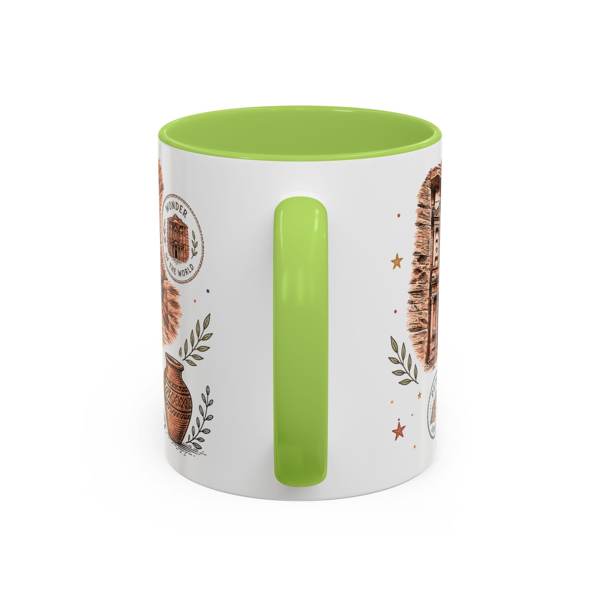 Petra Coffee Mug | Travel Destination Souvenir Gift | Accent Color Ceramic 11oz 15oz