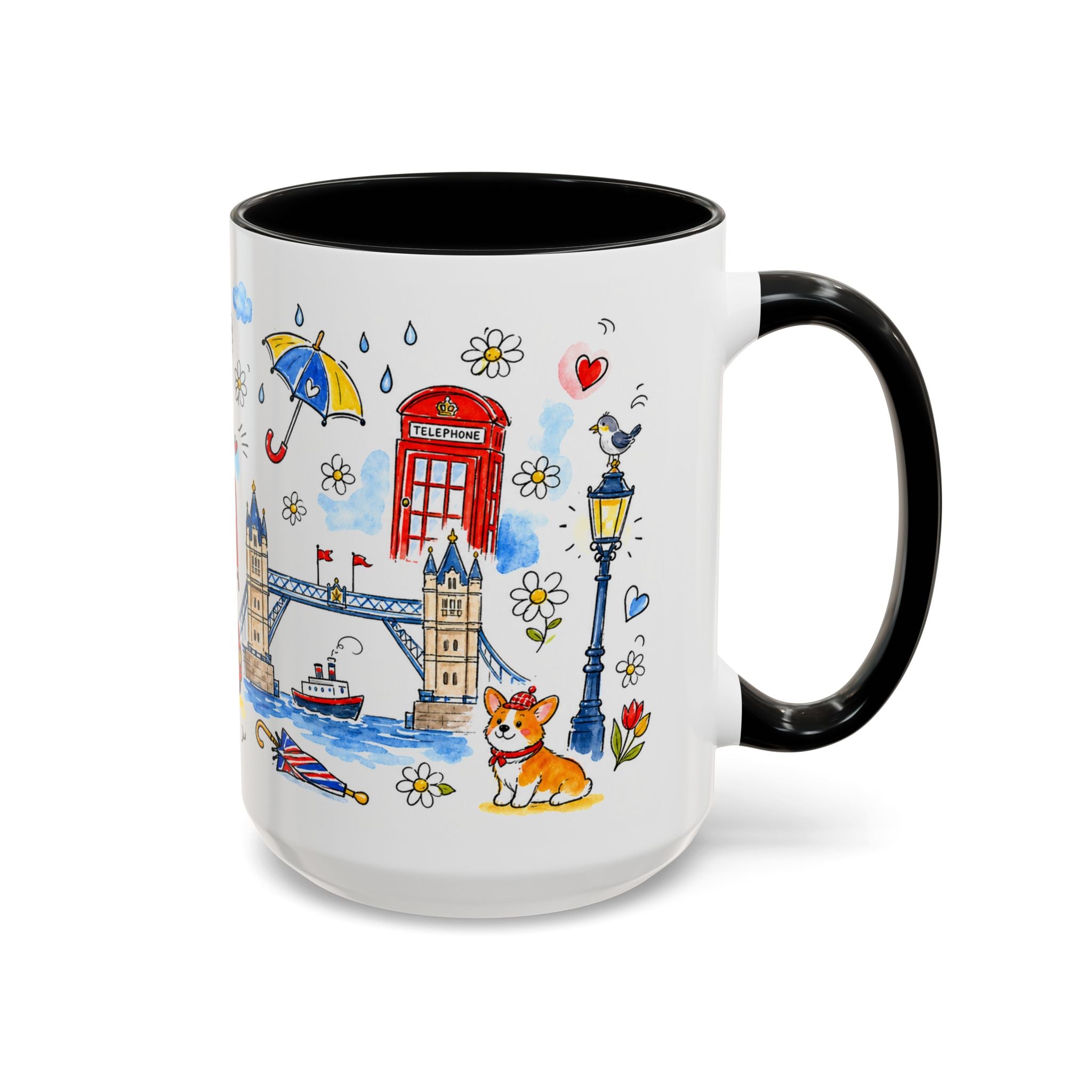 London Travel Mug | European City Souvenir Accent Coffee Mug | 11oz 15oz Ceramic Cup