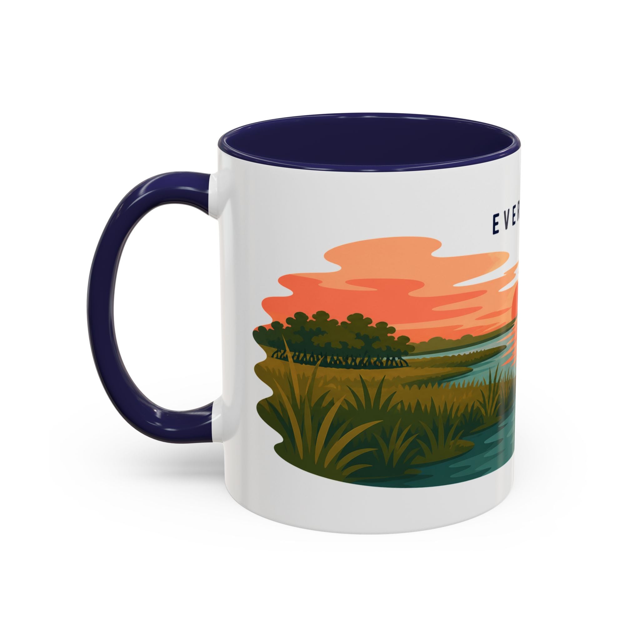 Everglades National Park Coffee Mug | Solid Color Block Park Souvenir | 11oz 15oz Accent Mug