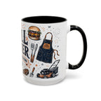 Grill Master Coffee Mug | Father's Day Gift for Dad | Accent Color Ceramic 11oz 15oz