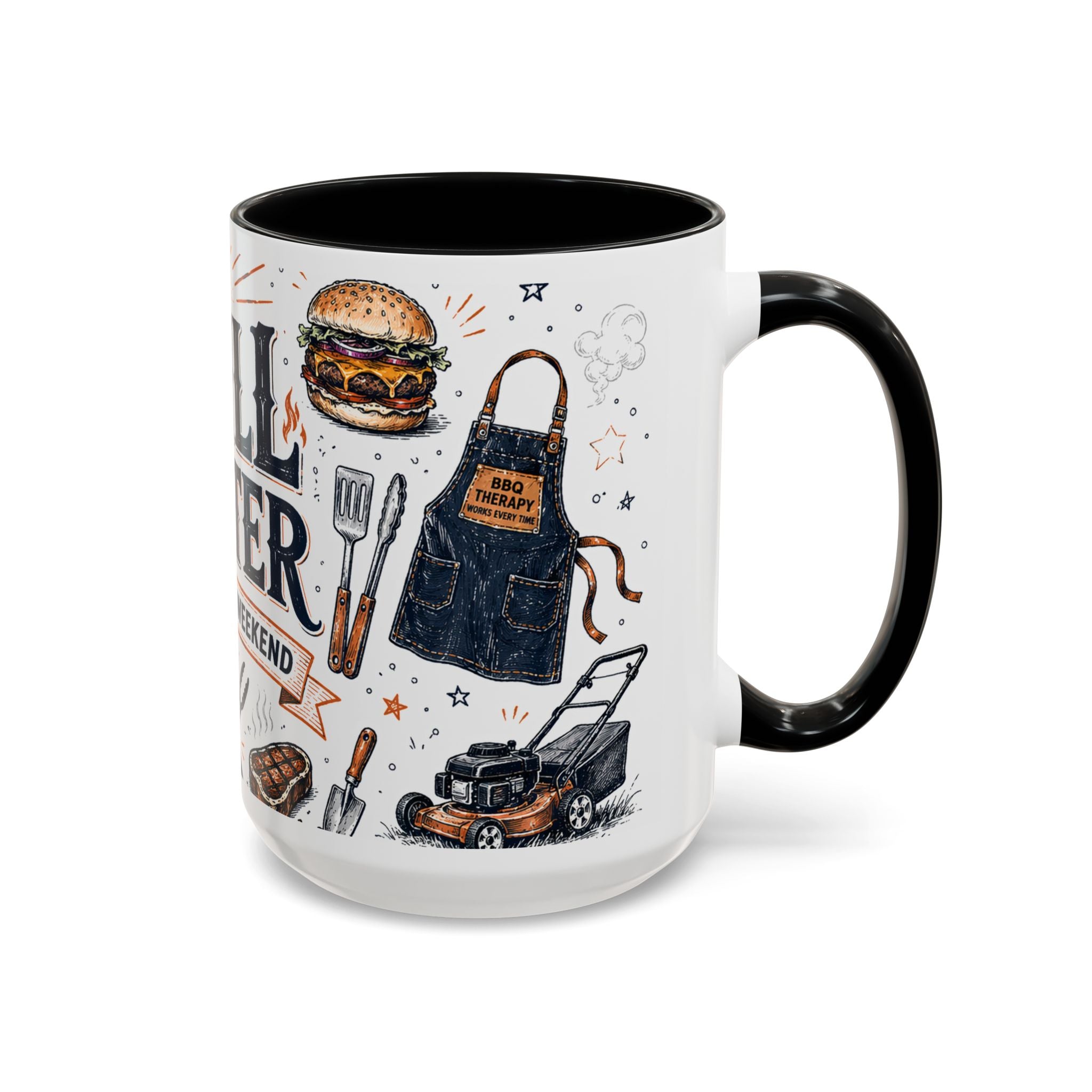 Grill Master Coffee Mug | Father's Day Gift for Dad | Accent Color Ceramic 11oz 15oz