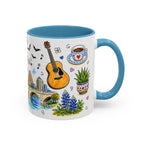 Austin Illustrated Travel Mug | City Souvenir Accent Coffee Mug | 11oz 15oz Ceramic Cup