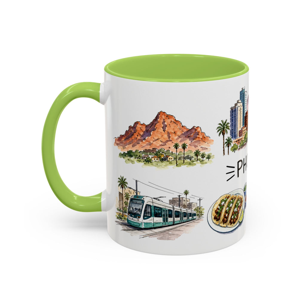 Phoenix Illustrated Travel Mug | City Souvenir Accent Coffee Mug | 11oz 15oz Ceramic Cup