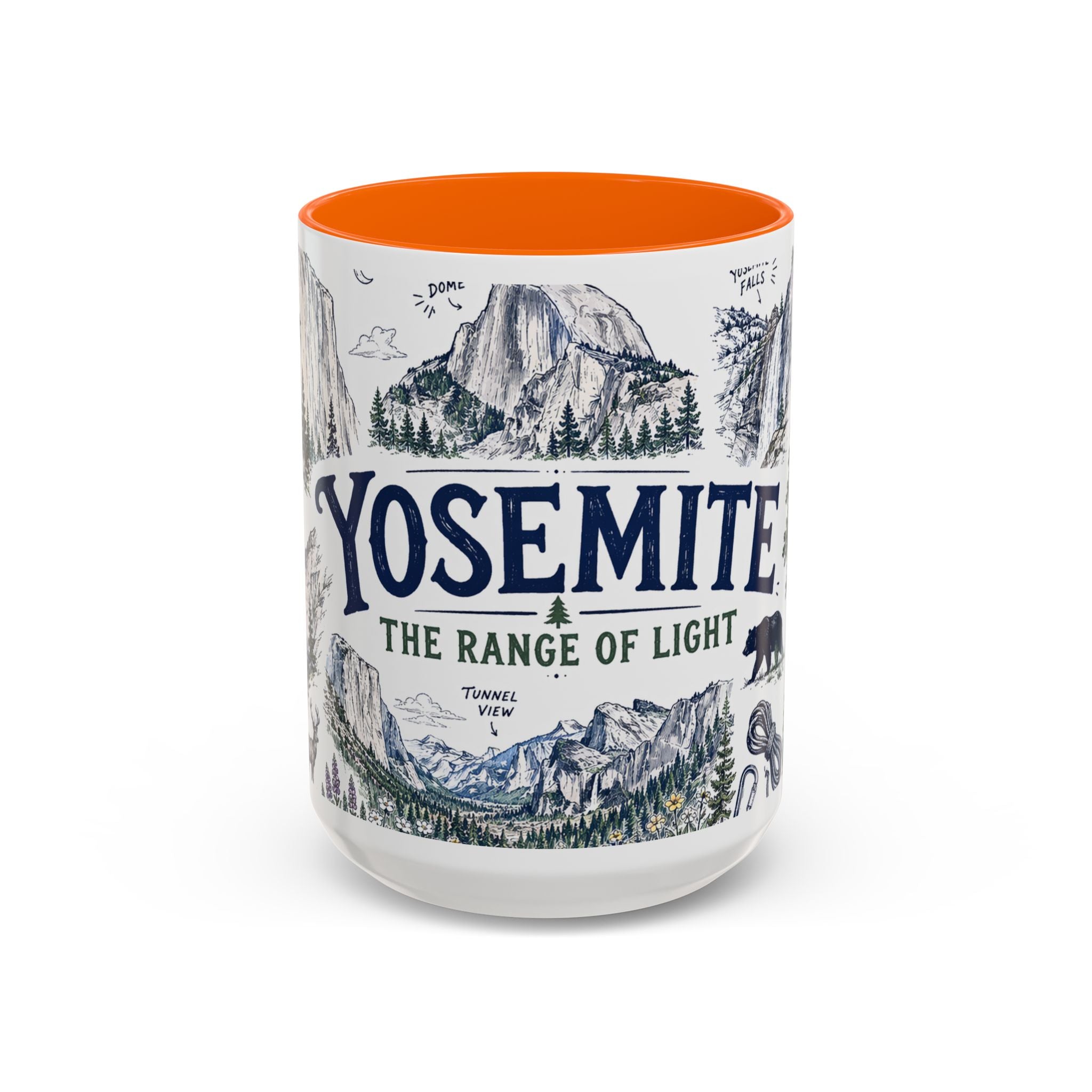 Yosemite National Park Coffee Mug | Hiking Camping Nature Gift | Accent Color Ceramic 11oz 15oz
